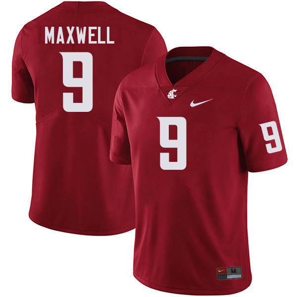 Men #9 Kyle Maxwell Washington State Cougars College Football Jerseys Stitched-Crimson